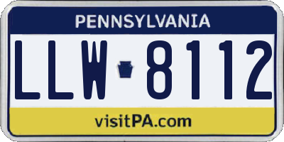 PA license plate LLW8112