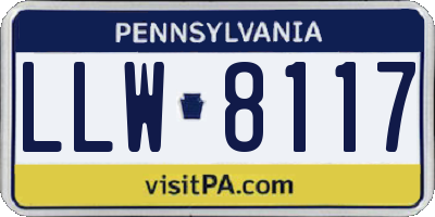 PA license plate LLW8117