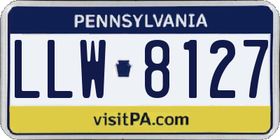 PA license plate LLW8127