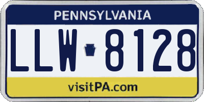 PA license plate LLW8128