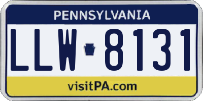 PA license plate LLW8131