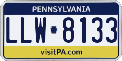 PA license plate LLW8133