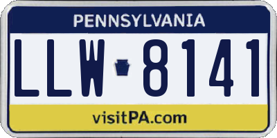 PA license plate LLW8141