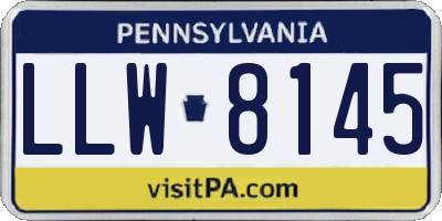PA license plate LLW8145
