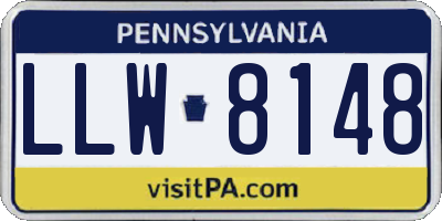 PA license plate LLW8148