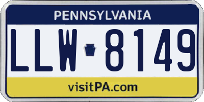 PA license plate LLW8149