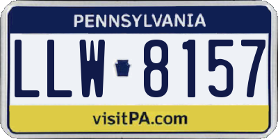 PA license plate LLW8157
