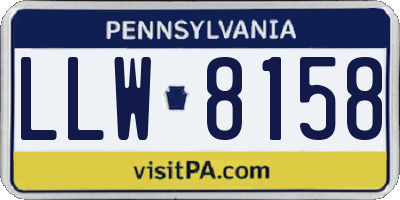 PA license plate LLW8158
