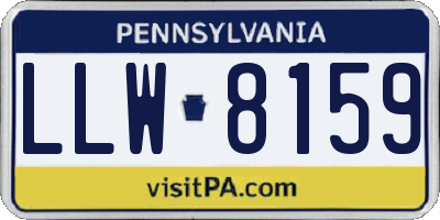 PA license plate LLW8159