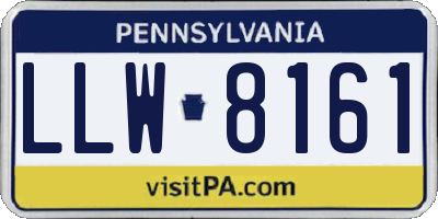 PA license plate LLW8161
