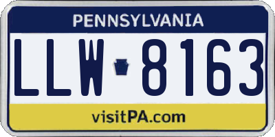PA license plate LLW8163