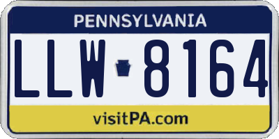 PA license plate LLW8164
