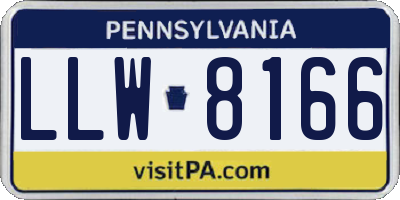 PA license plate LLW8166