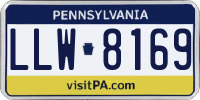 PA license plate LLW8169