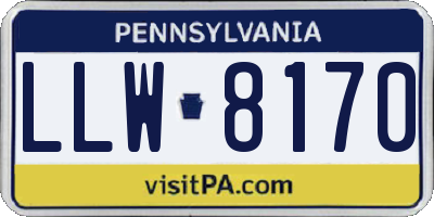 PA license plate LLW8170