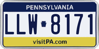 PA license plate LLW8171