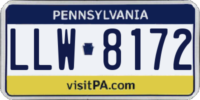 PA license plate LLW8172