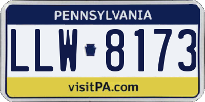 PA license plate LLW8173