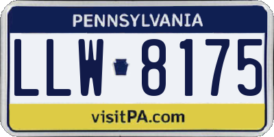 PA license plate LLW8175