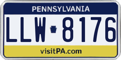 PA license plate LLW8176