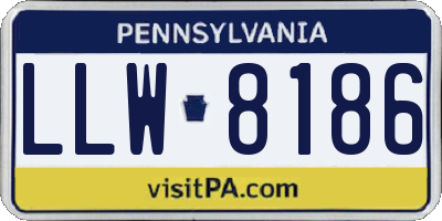 PA license plate LLW8186