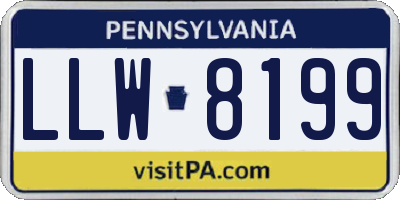 PA license plate LLW8199