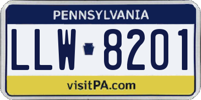 PA license plate LLW8201