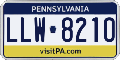 PA license plate LLW8210