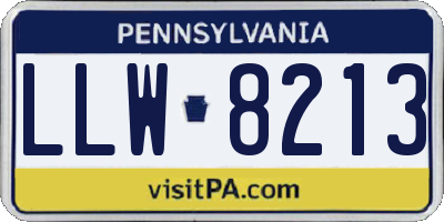 PA license plate LLW8213