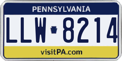 PA license plate LLW8214