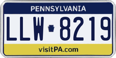 PA license plate LLW8219