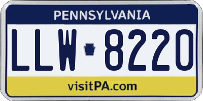 PA license plate LLW8220
