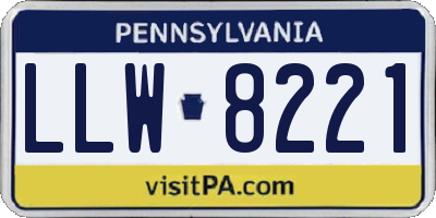 PA license plate LLW8221