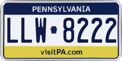 PA license plate LLW8222