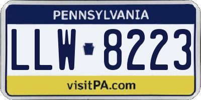 PA license plate LLW8223