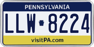 PA license plate LLW8224