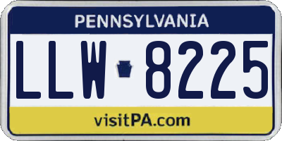 PA license plate LLW8225