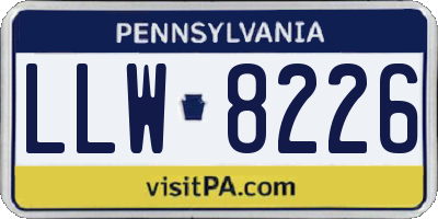 PA license plate LLW8226