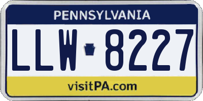 PA license plate LLW8227