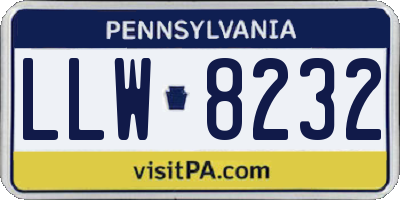 PA license plate LLW8232
