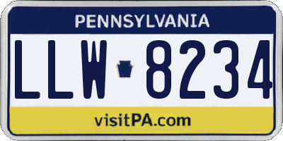 PA license plate LLW8234