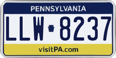 PA license plate LLW8237