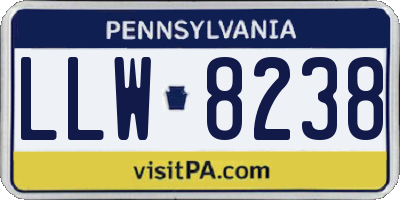 PA license plate LLW8238