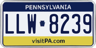 PA license plate LLW8239