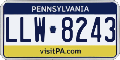 PA license plate LLW8243