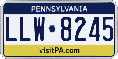 PA license plate LLW8245