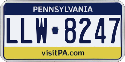 PA license plate LLW8247