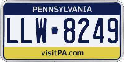PA license plate LLW8249