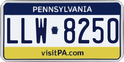 PA license plate LLW8250