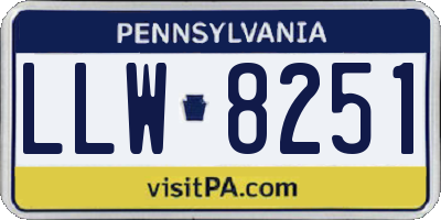 PA license plate LLW8251